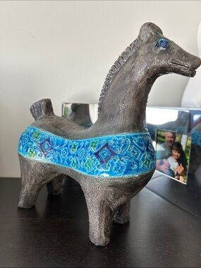 vtg Aldo Londi Art pottery horse sculpture Bitossi  10x10x5